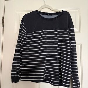 Jane and Delancey Navy and White Striped Long Sleeve Top
